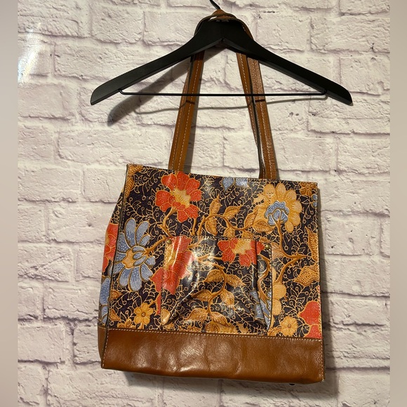 Patricia Nash Exotic Island Gold Leather Floral Tote Bag - Picture 8 of 13